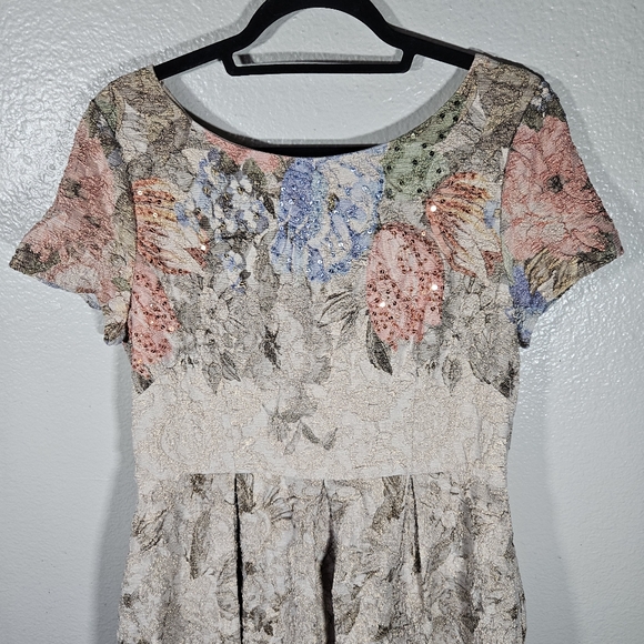 Adrianna Papell Melinda Floral Matelasse Midi Dress Size 14 - Picture 3 of 14